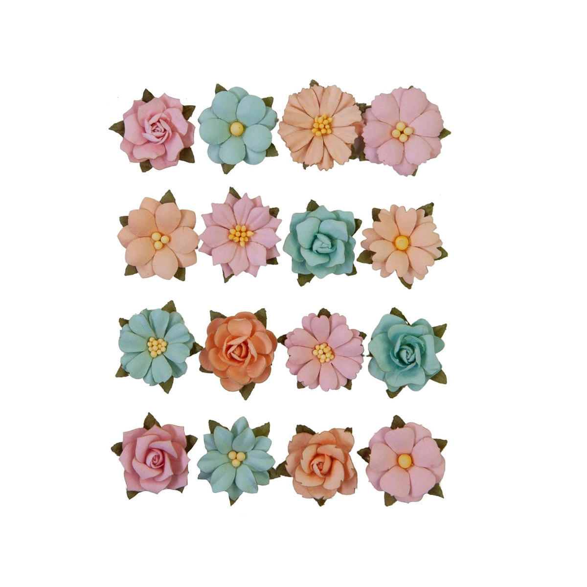 PRIMA MARKETING INC Art And Craft Supply, Peach Tea Flowers Beautiful Day 16 Pcs