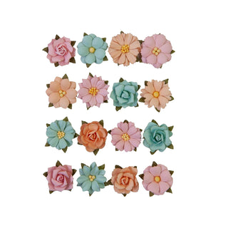 PRIMA MARKETING INC Art And Craft Supply, Peach Tea Flowers Beautiful Day 16 Pcs