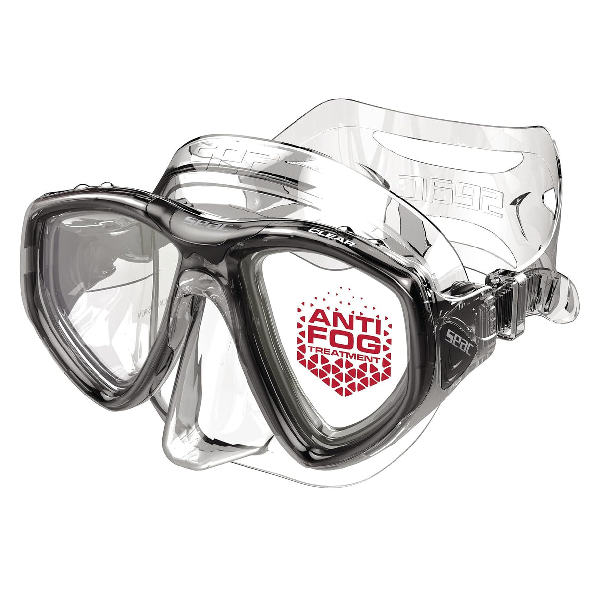 SEAC Dive Mask, One Size, Black/Transparent
