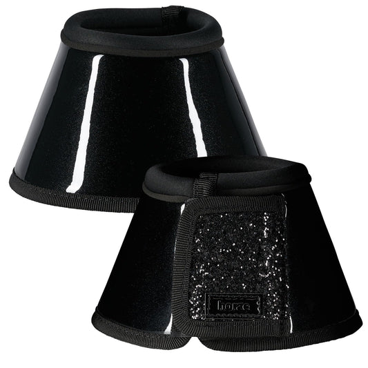 HORZE Bell Boots with Glitter - Black - Medium