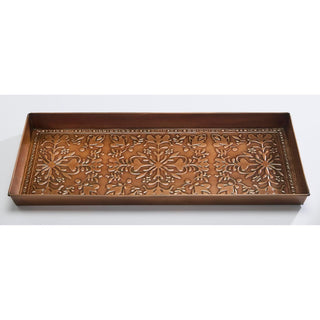 Home Furnishings By Larry Traverso Tray, 30" x 13" x 2", Folk Art Pattern, Antiq
