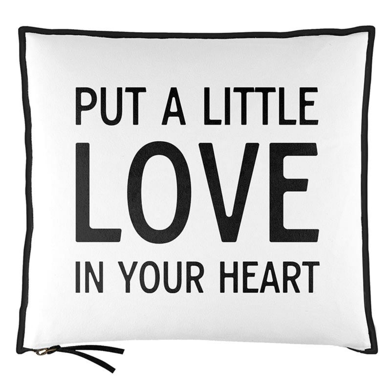 Santa Barbara Design Studio 100% Cotton Pillow with Duck Feather Insert Pure Designs Accent and Throw Pillows Collection, 13&quot; x 11&quot;, Put A Little Love