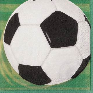 Unique Industries Unique Soccer Party Beverage Napkins 5", 16 Ct Count, Black and White