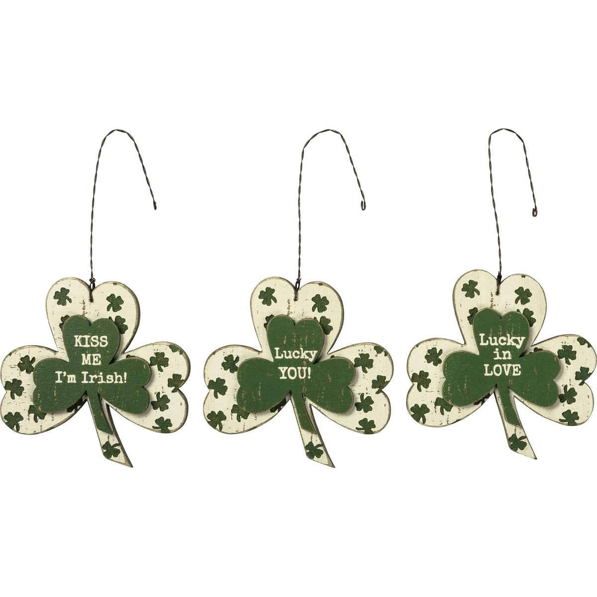 Primitives By Kathy Hanging Ornament, 3" x 3" x 0.25", Green