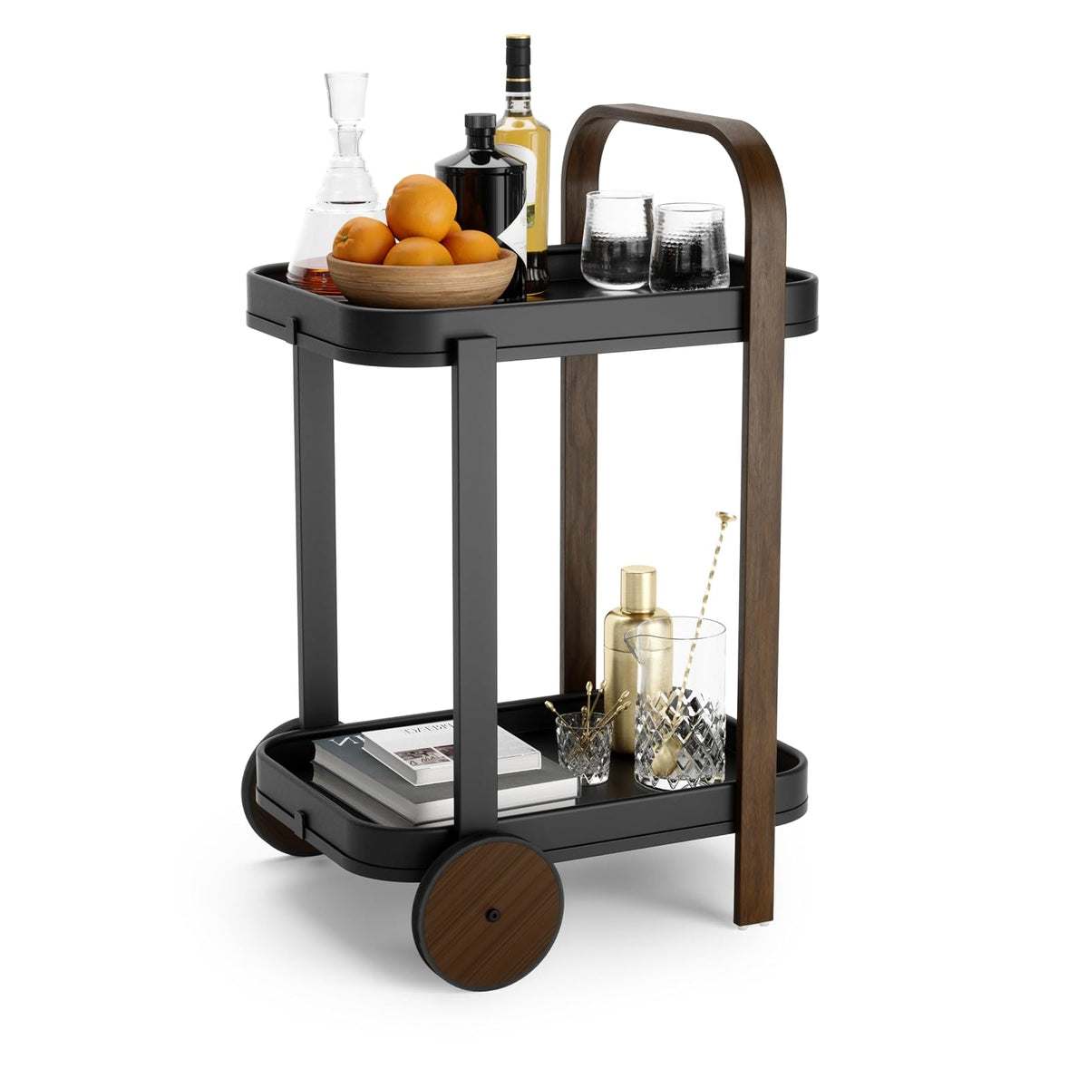 Umbra Furniture Cart, 20.78 x 17.16 x 31.39 inches, Walniut/Black