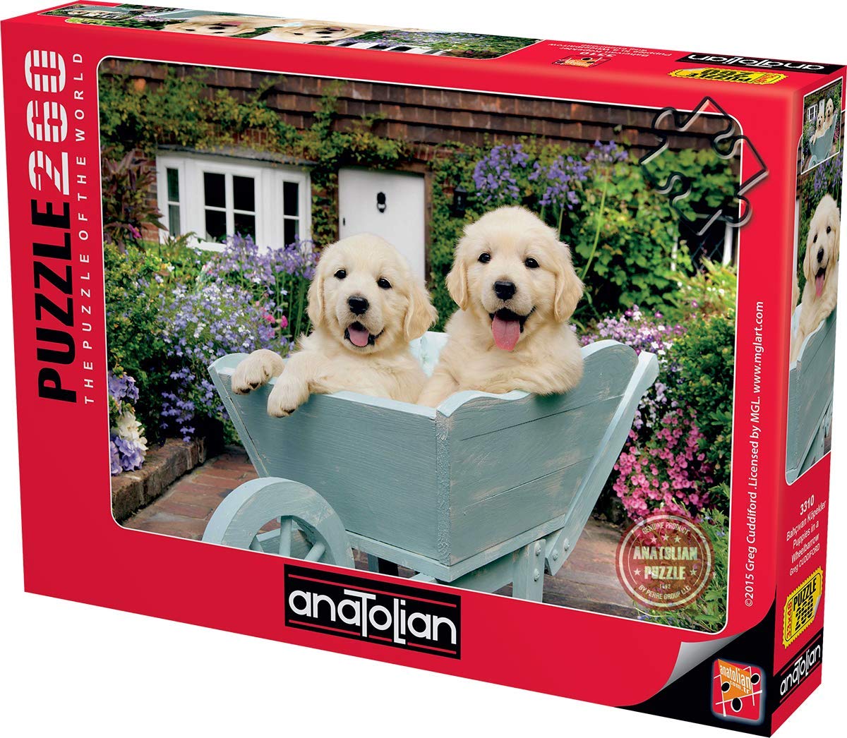 Anatolian Puzzle Puppies in A Wheelbarrow Jigsaw Puzzle (260 Piece), Multicolor (3310)