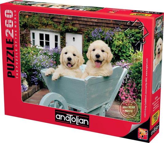 Anatolian Puzzle Puppies in A Wheelbarrow Jigsaw Puzzle (260 Piece), Multicolor (3310)