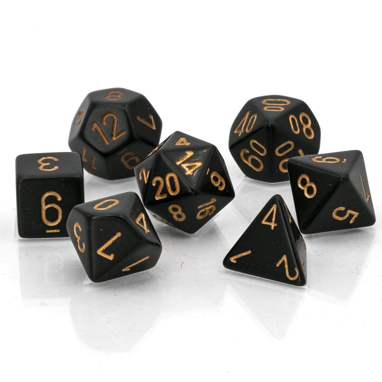 Chessex CHX25428 Dice-Opaque Black/Gold Set