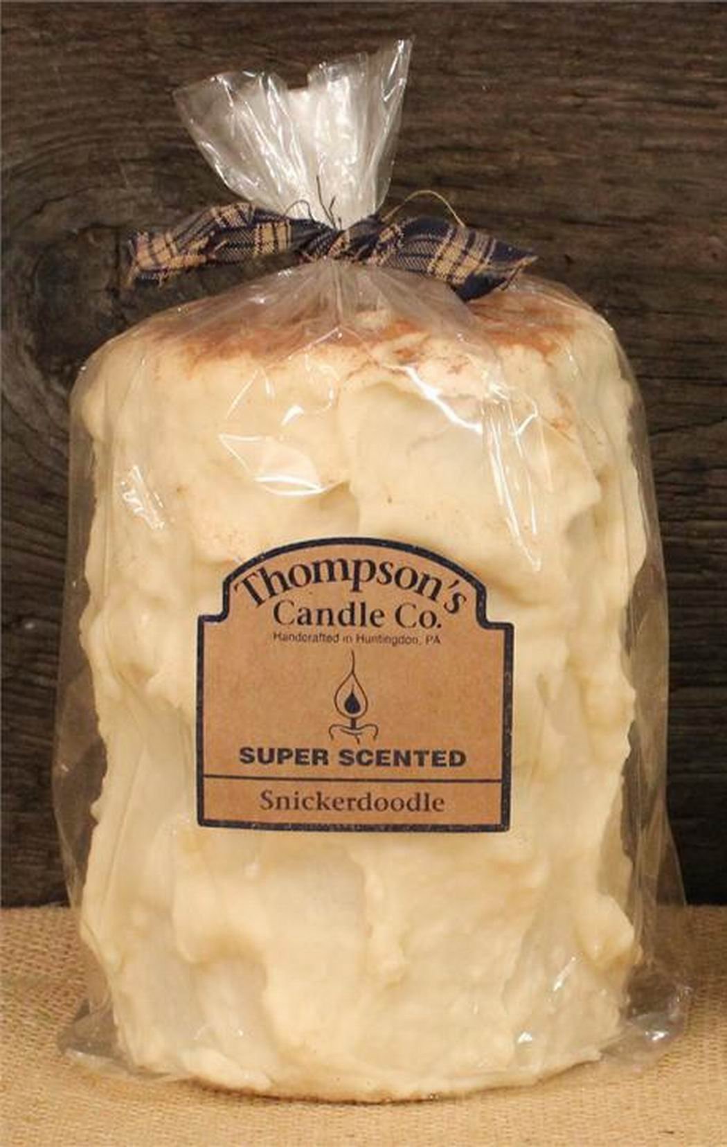 Thompson's Candle Co. Super Scented LG (44 oz) Pillar 200 Hrs Snickerdoodle