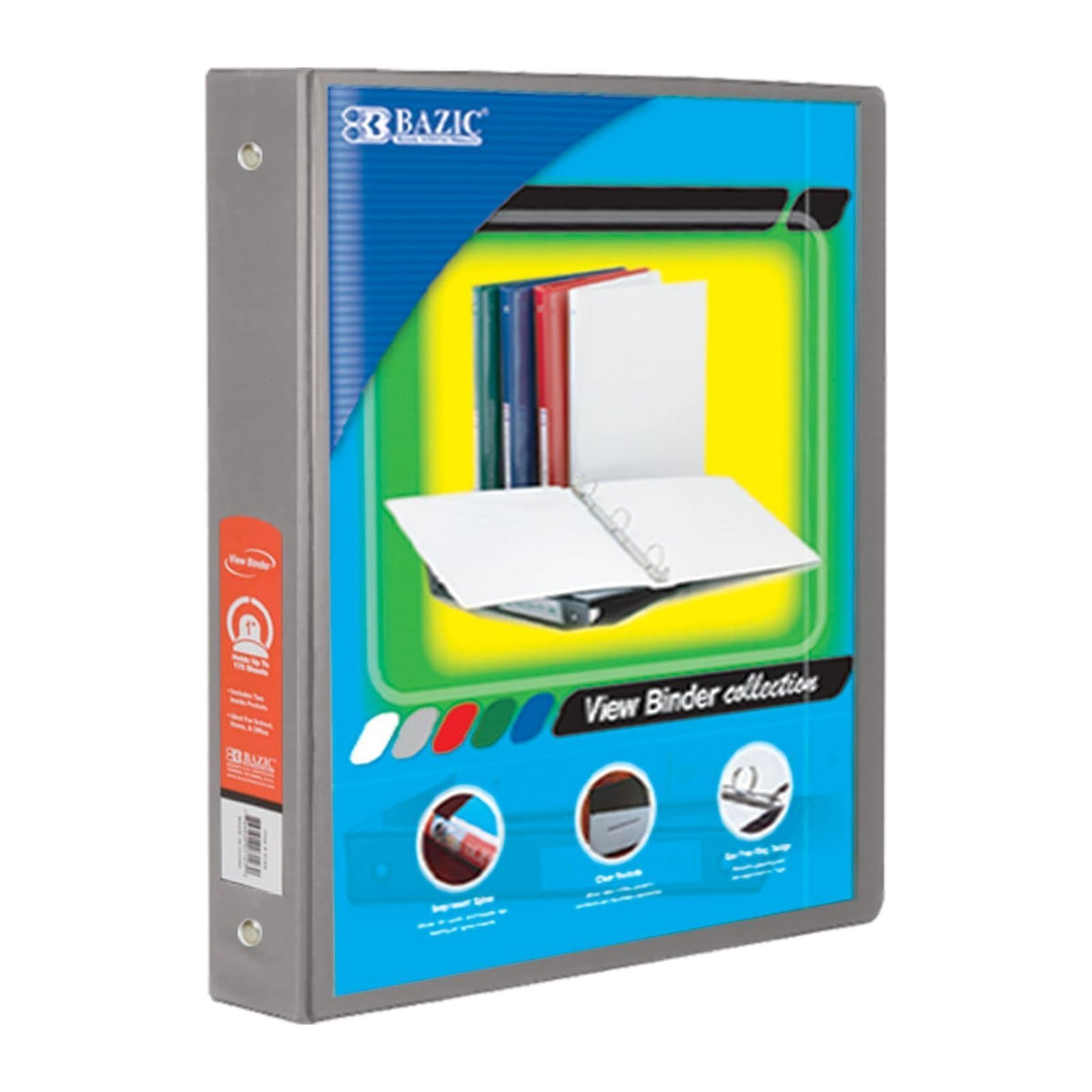 BAZIC PRODUCTS Storage Binder, Grey