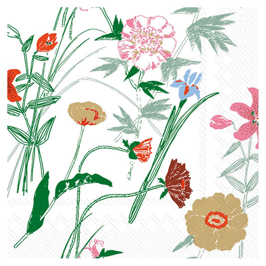 ihr SINCE 1977 Disposable Napkin, 6.5" x 6.5", Puutarhakutsut Green