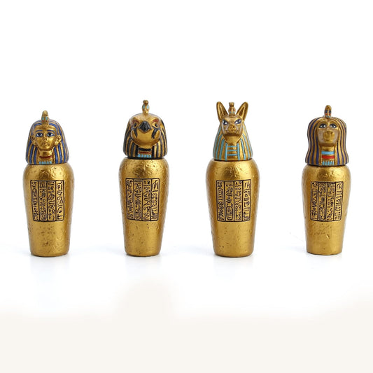 Unicorn Studio Veronese Design 3 1/2" Egyptian Canopic Jars Miniatures (Set of Four) Resin Figurine