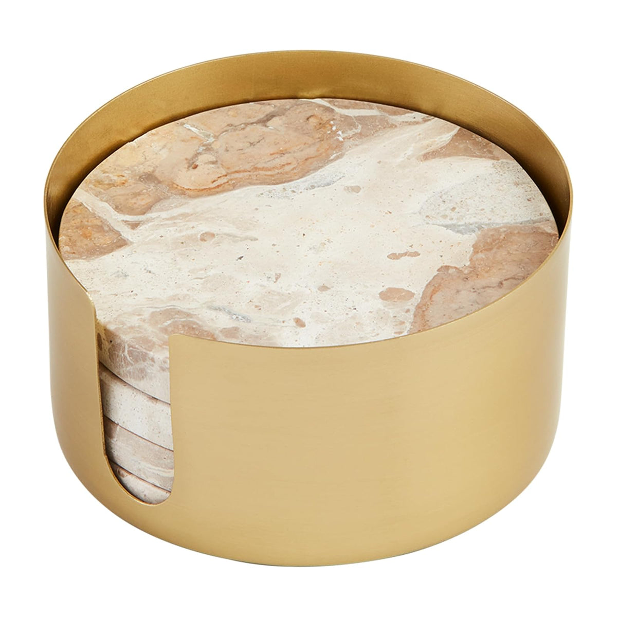 Mud Pie Drink Coaster, 4" dia, White