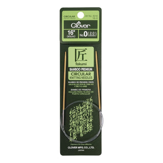 Clover Bamboo Circular Knitting Needles Takumi, 16-Inch Size 0