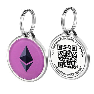 Pet Dwelling 3D Strength Symbols NFC-QR Code Pet ID Tag - Dog Tags - Cat Tags - Online Pet Profile - Instant Email Alert - Scanned QR Tag GPS Location Google Map (NFC ETH Symbol)