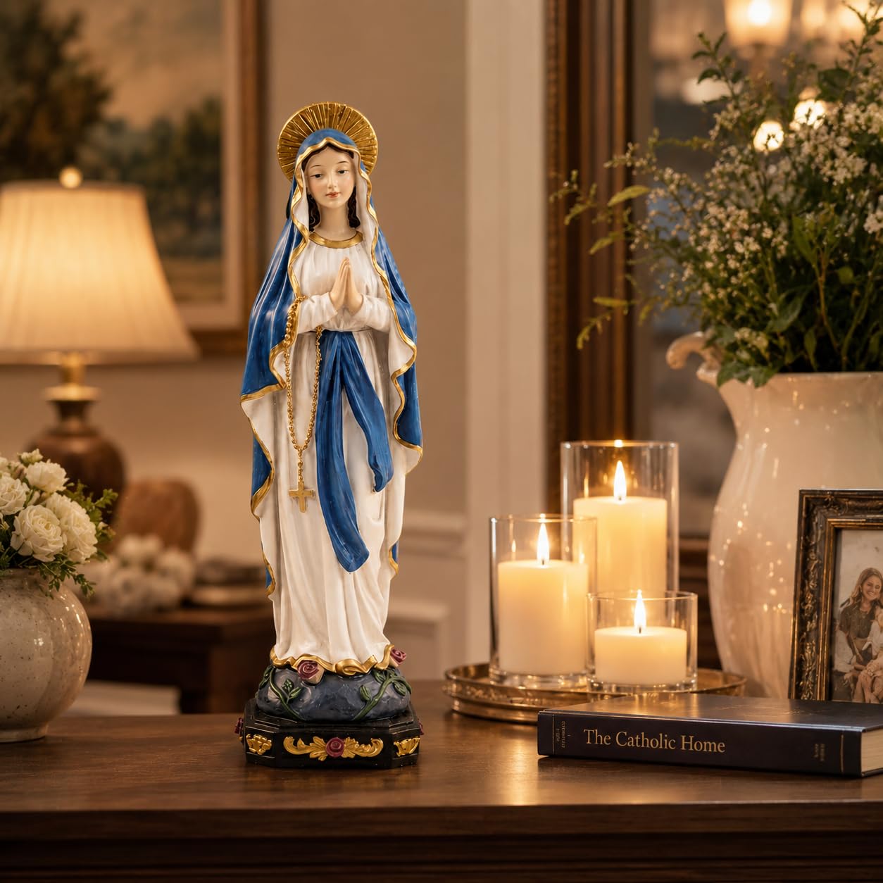 Comfy Hour 9 Inch Virgin Mary Statue, Praying Madonna Figurine, 1 Unit