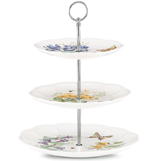 Lenox Butterfly Meadow 3-Tiered Server, White - 825847