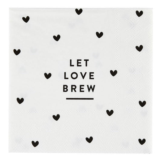 Santa Barbara Design Studio Disposable Napkin, 5" x 5", Let Love Brew