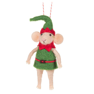 Abbott Collection Hanging Ornament, 2 inches x 5.5 inches, Elf Mouse