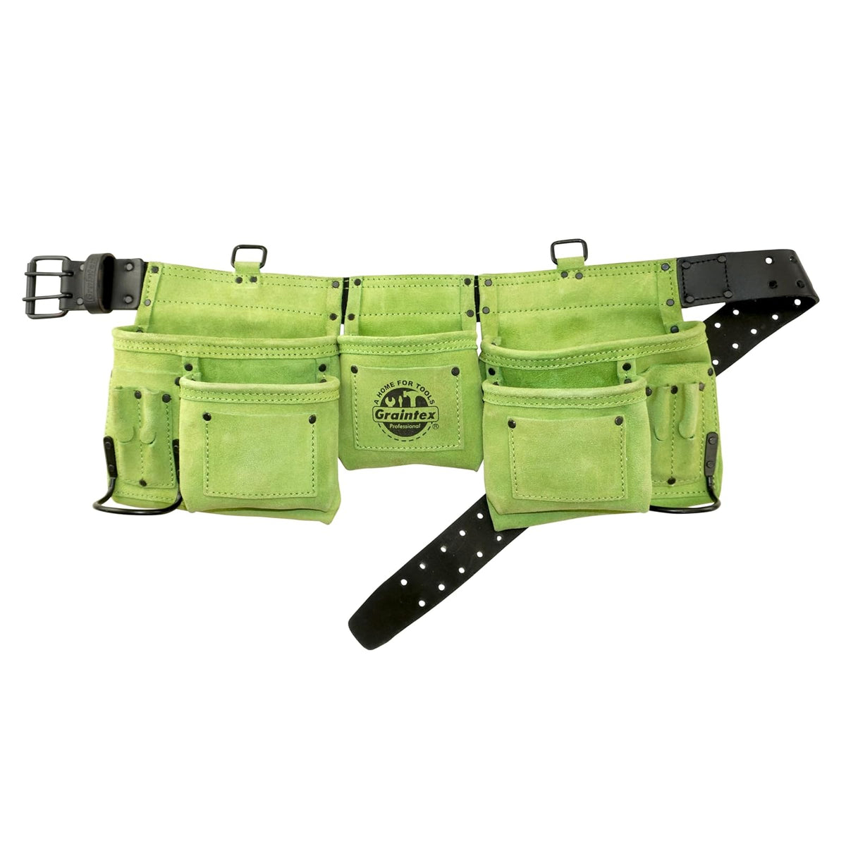 Graintex Tool Belt, Fits waist size 28" to 50", Lime Green