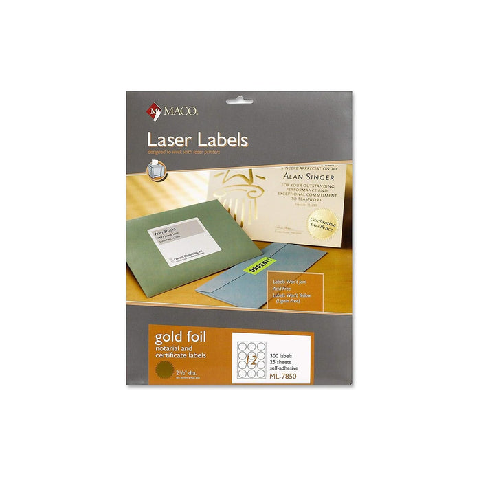 Maco Label, 2-1/2", Gold