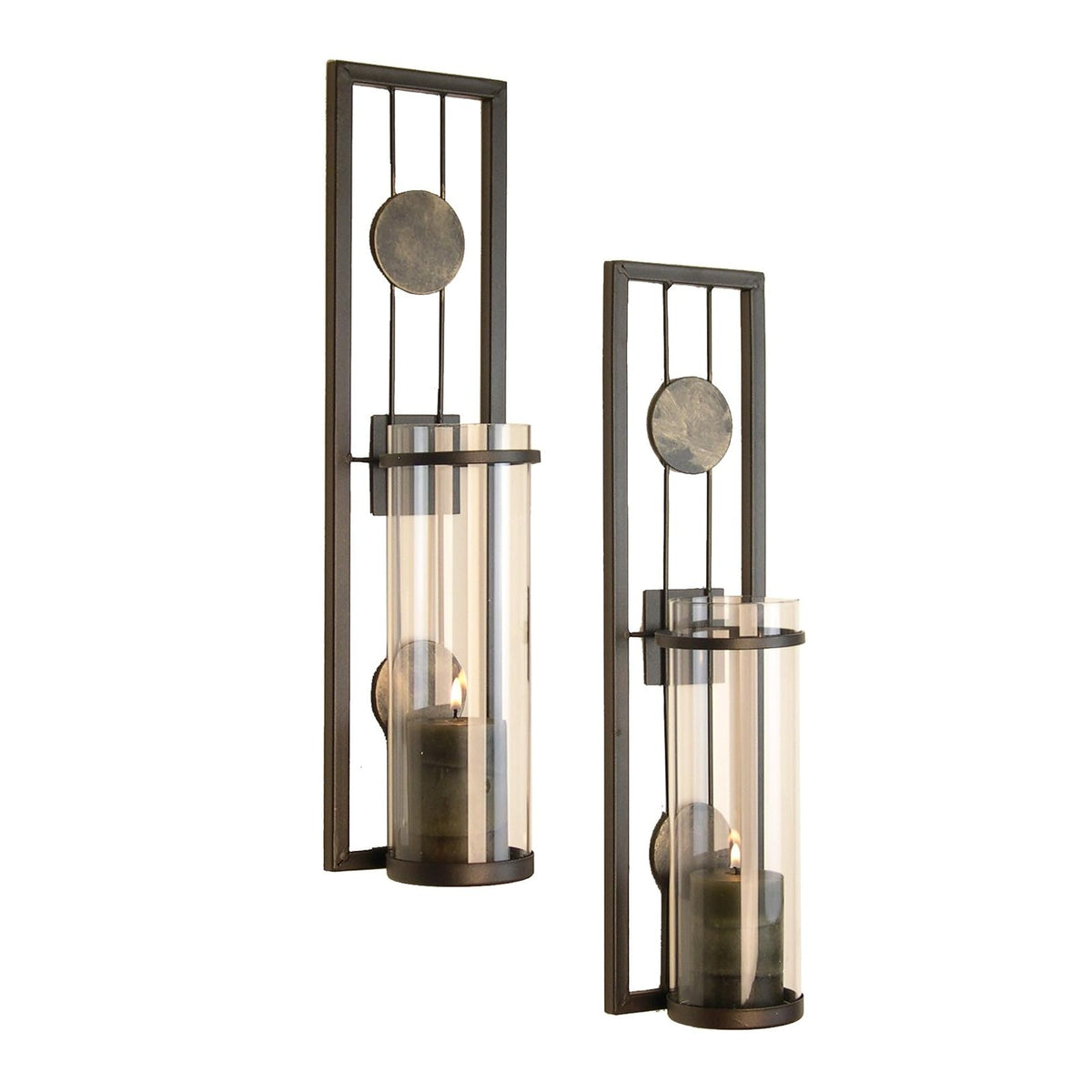 Danya B Candle Holder, 16 inches, Brown