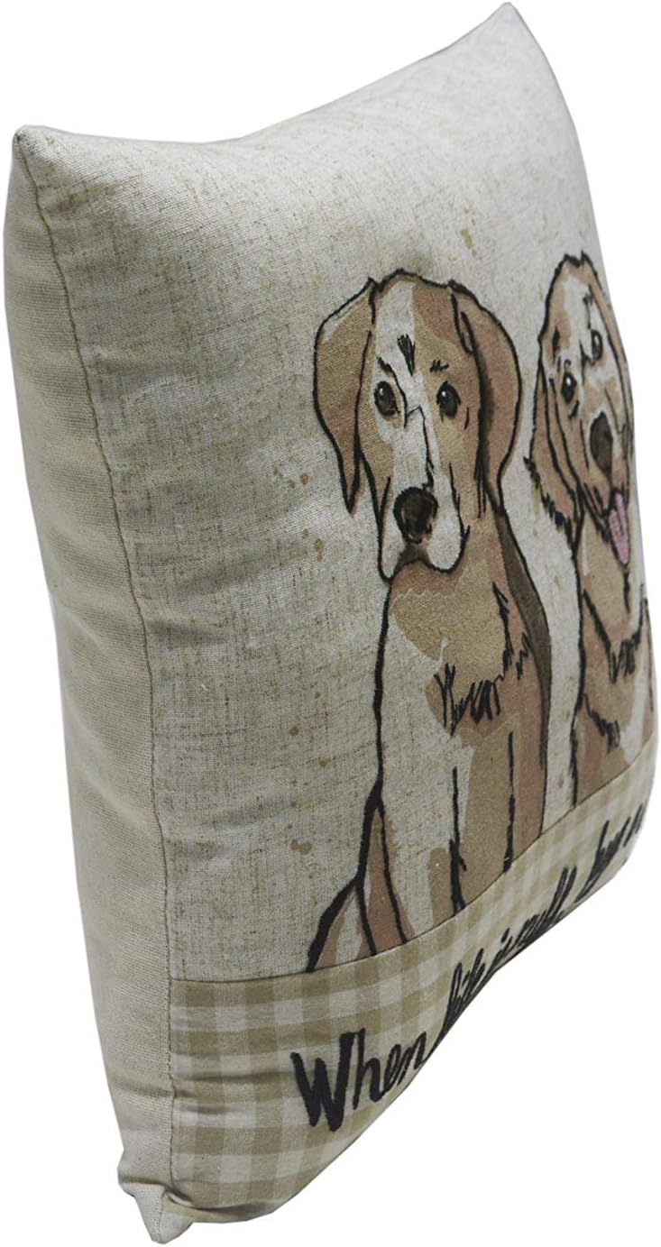 Comfy Hour Doggyland Collection Square 14inch Home is Where The Dog is Sofa Throw Pillow, Polyester