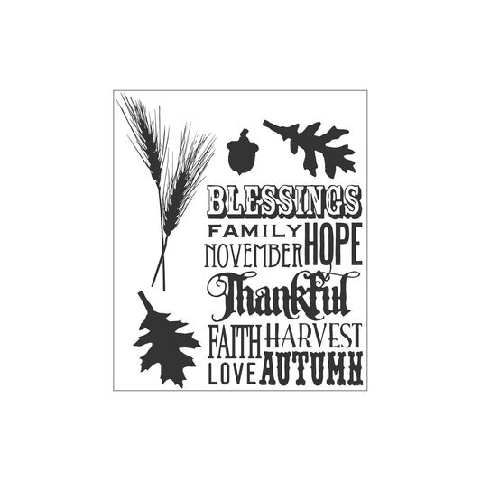 Stampers Anonymous Rubber Stamp, Thankful Silhouettes