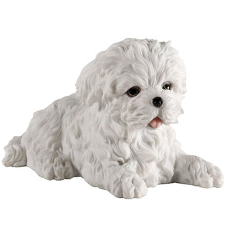 Veronese Design Maltese White Terrier Puppy Dog Animal Figurine WU75404AA