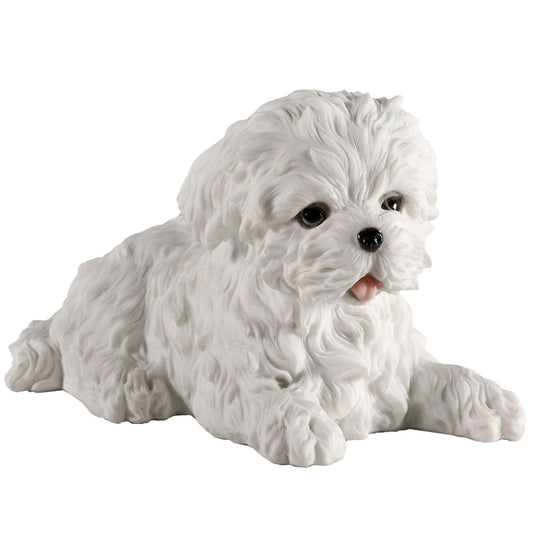 Veronese Design Maltese White Terrier Puppy Dog Animal Figurine WU75404AA