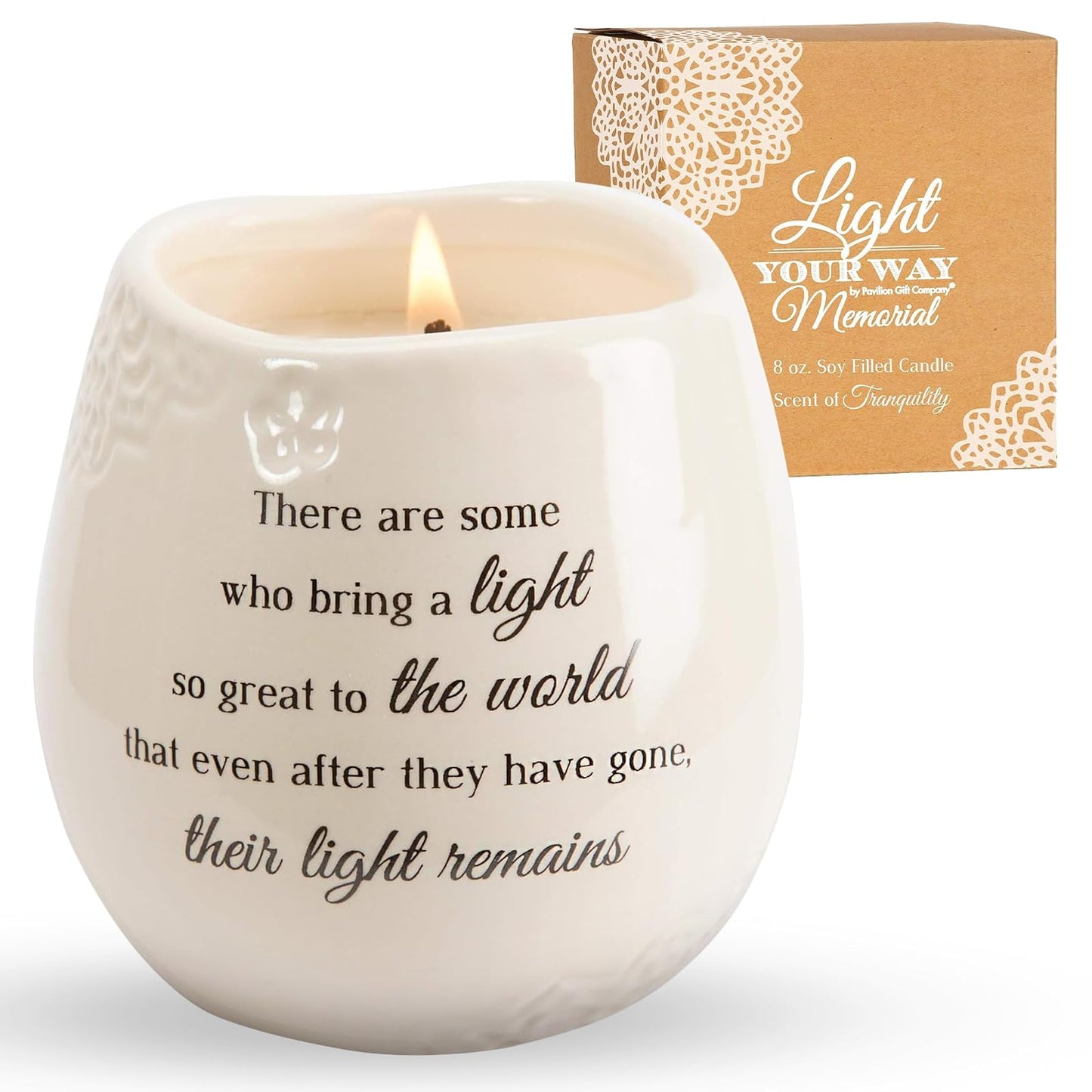 Pavilion Light Your Way Memorial 19176 Remains Ceramic Soy Wax Candle
