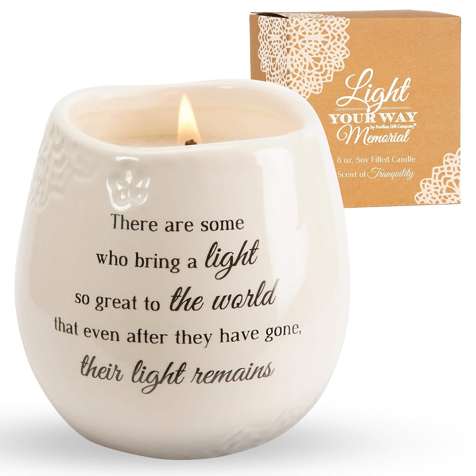 Pavilion Light Your Way Memorial 19176 Remains Ceramic Soy Wax Candle