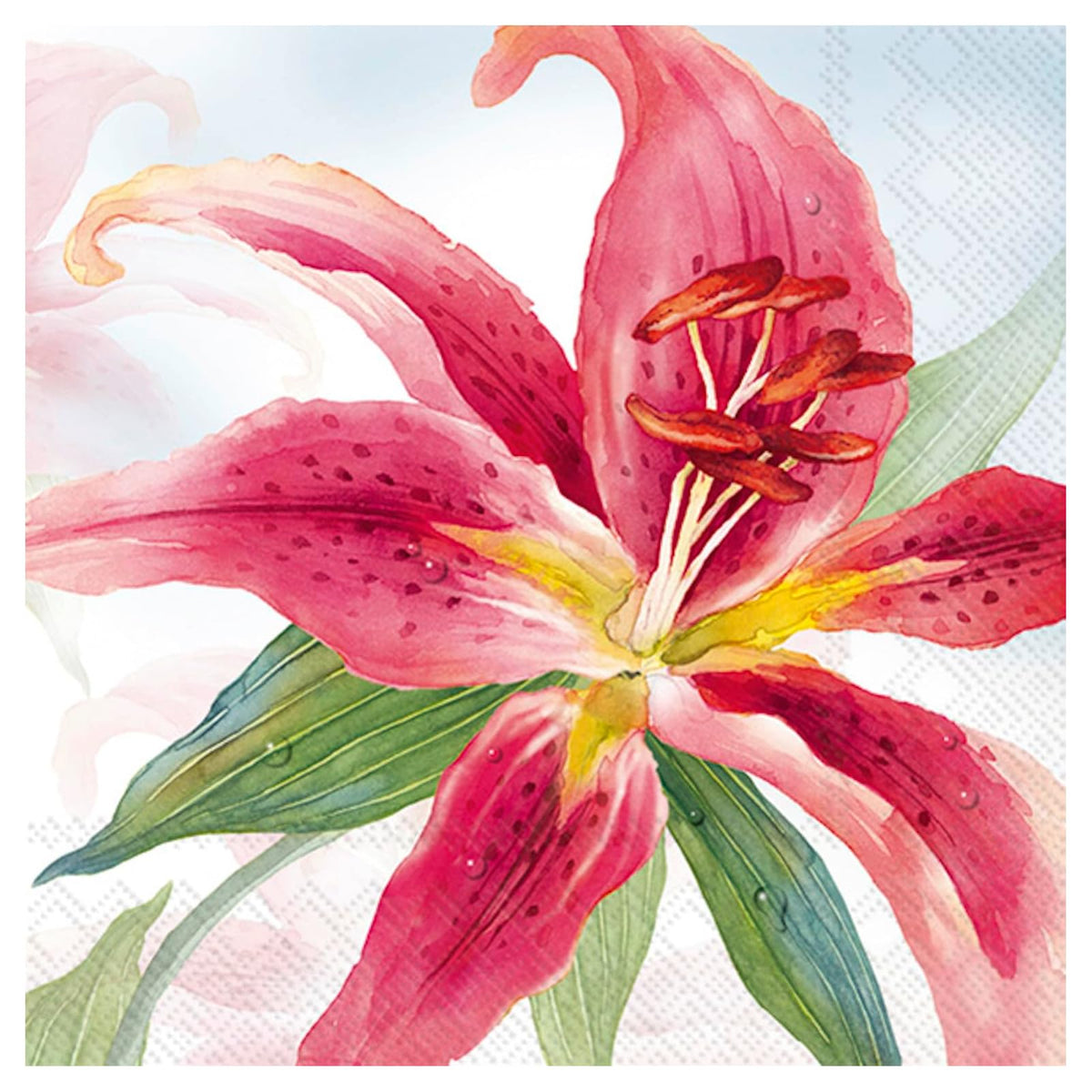ihr SINCE 1977 Disposable Napkin, 5" x 5", Exotic Lily