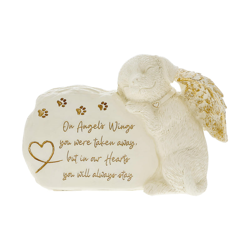 Pavilion - On Angels Wings You were Taken Away, But in Our Hearts You Will Always Stay - 7.5&quot; Angel Wing Dog Garden Memorial Stone Bereavement Memorial Loss of Loved One Gift Rescue Doggy Present