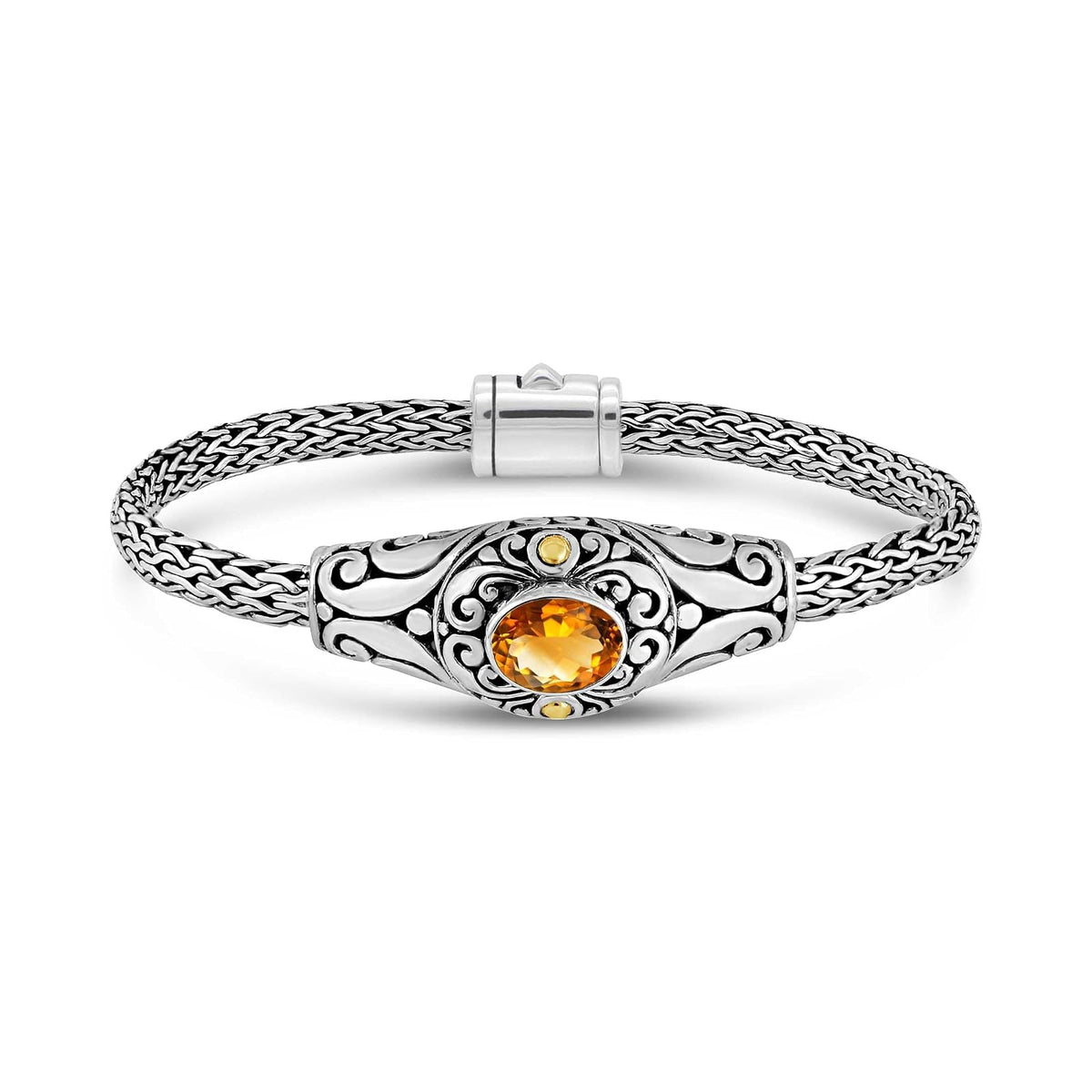 DEVATA Bracelet, L/8.0 Inches, Citrine Bali 6956/Dragon Bone Chain