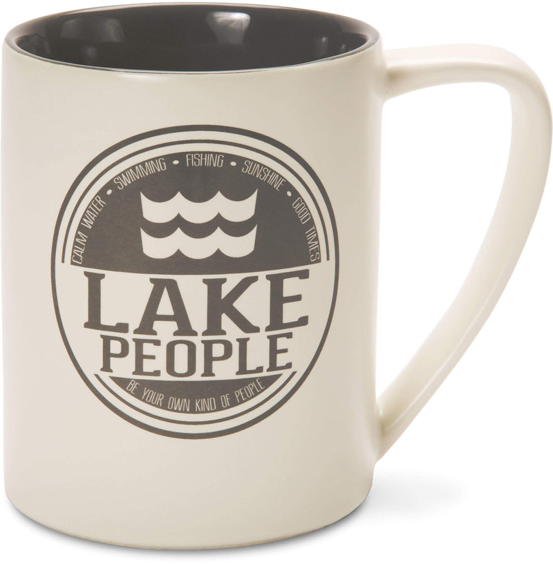 Pavilion Gift Company 67002 Lake People Ceramic Mug, 18 oz., Multicolored