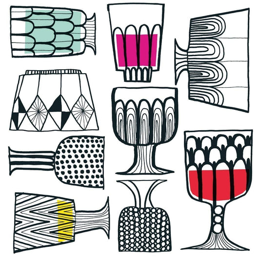 Ideal Home Range 20 Count Boston International 3-Ply Paper Cocktail Napkins, Marimekko Kippis