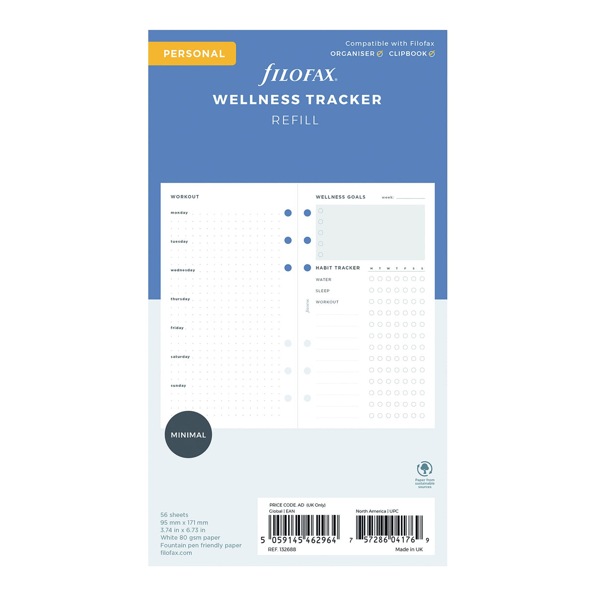 Filofax Writing Paper, Personal, Multicolor