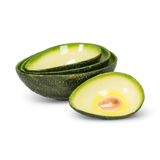 Abbott Collection 27-AVOCADO-611 Avocado Nesting Bowls. Set of 4, Green