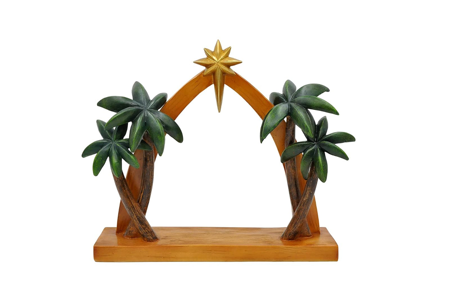 Comfy Hour 11 Inch Creche Nativity Stable, Palm Trees and Star, 1 Unit