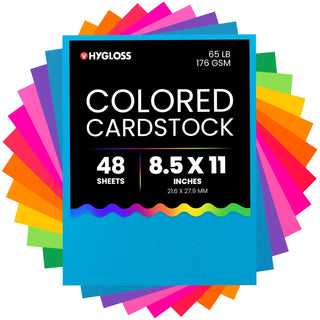 Hygloss Card Stock, 8.5 x 11 Inch, 12 Assorted Colors