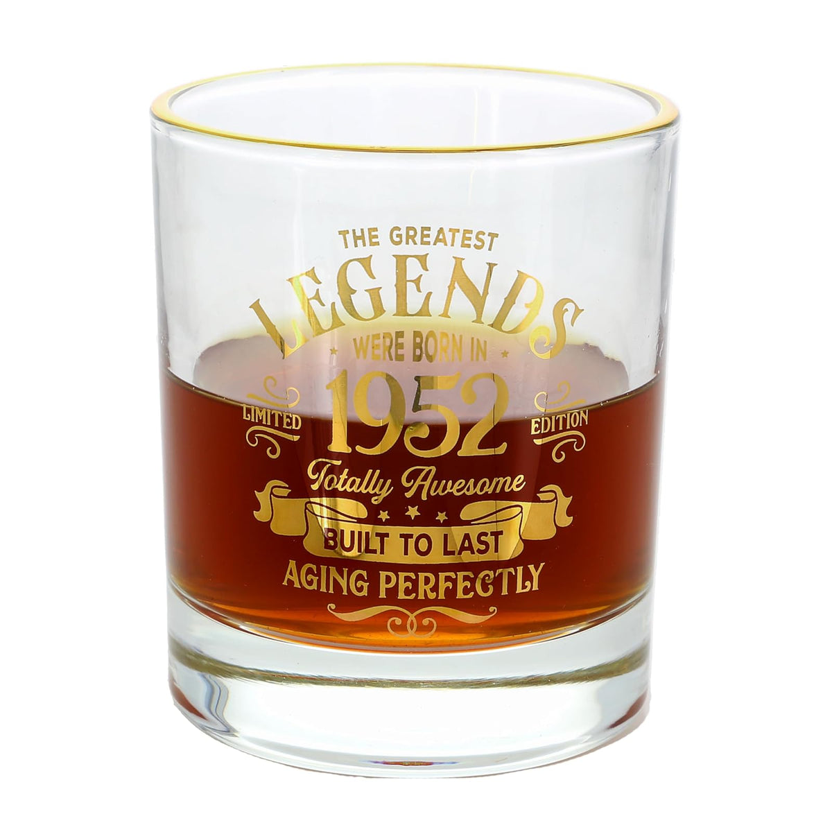 Pavilion Gift Company Drinking Cup, 8 Ounces, Clear, Gold