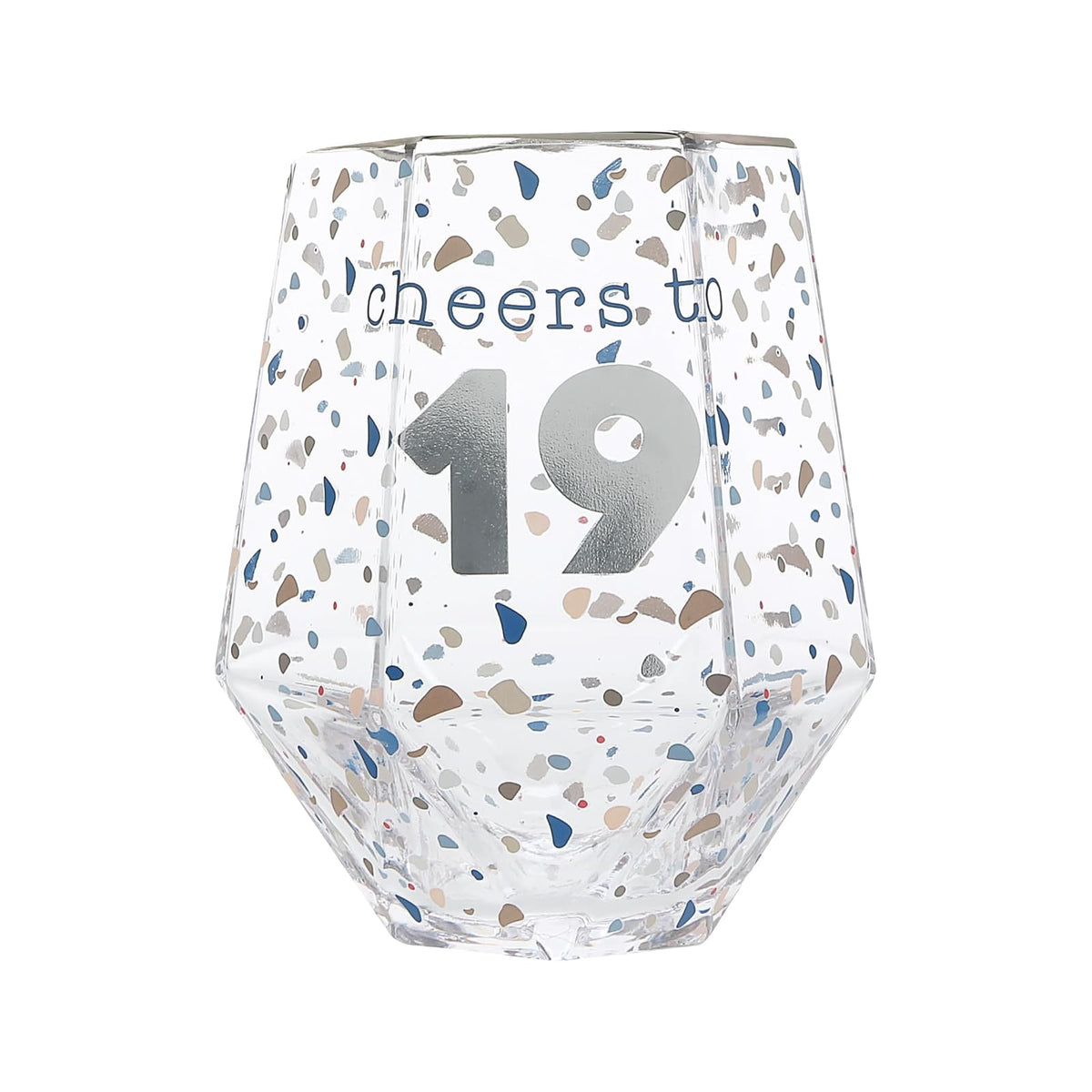 Pavilion Gift Company Drinking Cup, 16 Ounces, SIlver, Blue, Pink, Clear