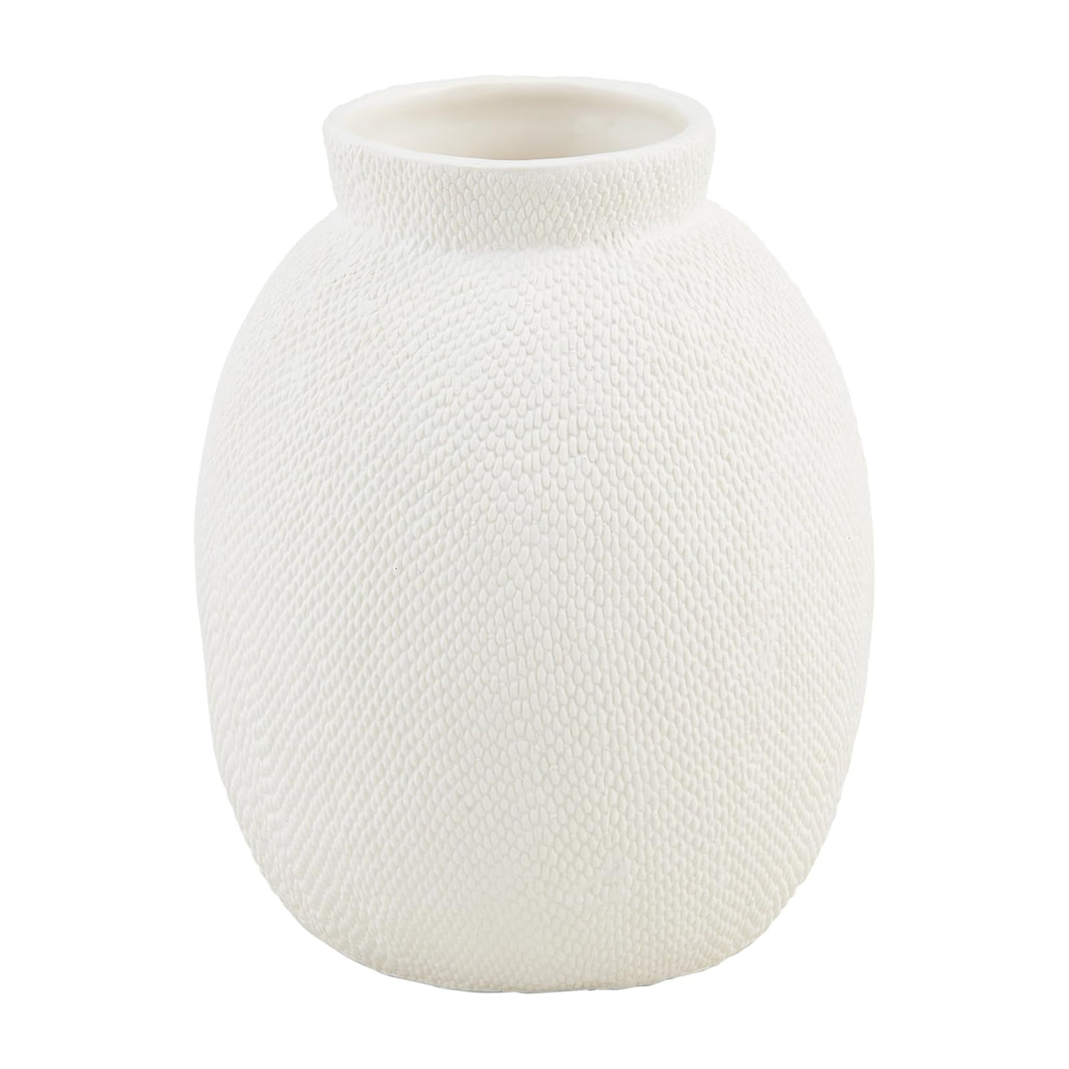 Mud Pie Vase, 8" x 9" Dia, White