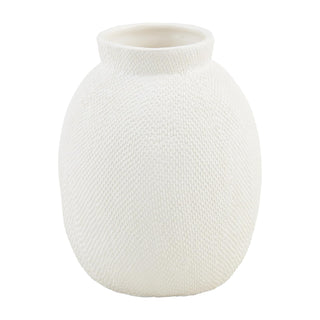 Mud Pie Vase, 8" x 9" Dia, White