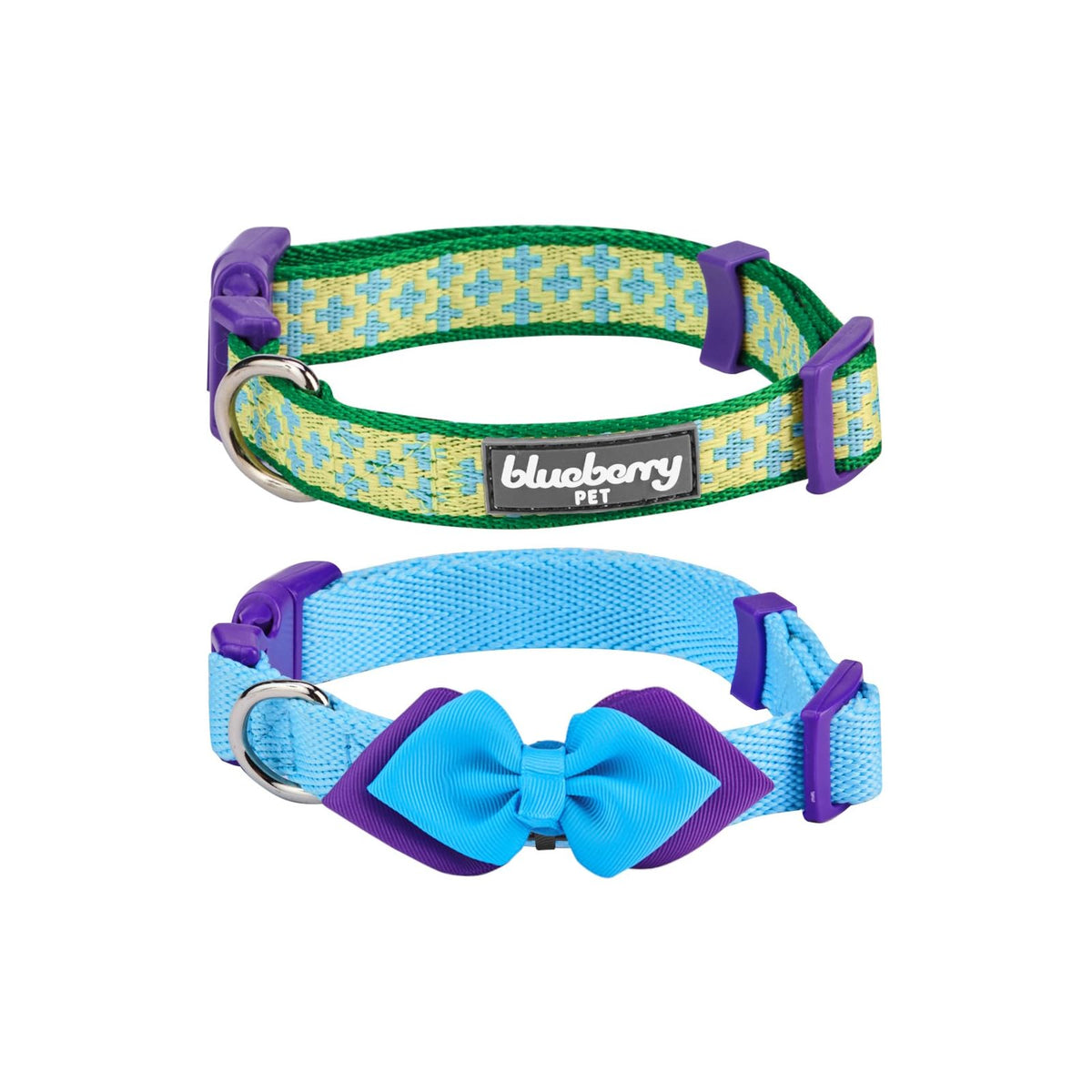 Blueberry Pet Animal Collar, Small (Pack of 2), Uptown Chic