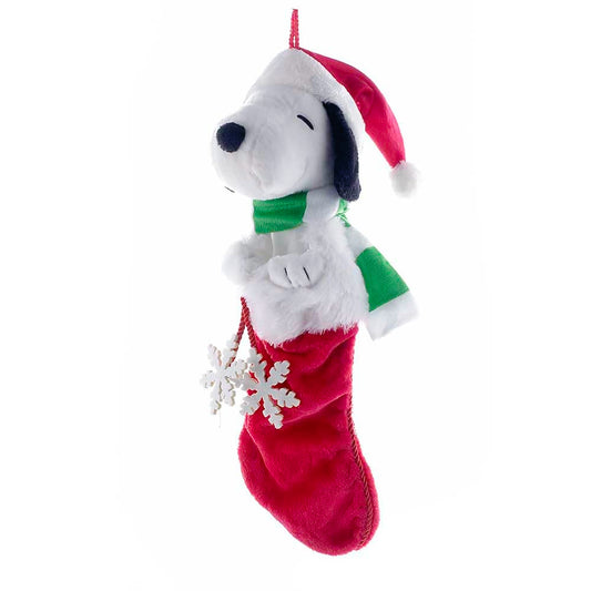 Kurt Adler 21-Inch Snoopy Plush Head Stocking with Snowflake Dangles