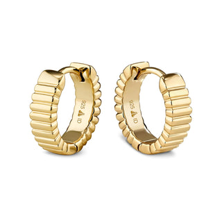 DEVATA Earring, 14mm x 4mm, Gold Plated/Ribbed DRS8122