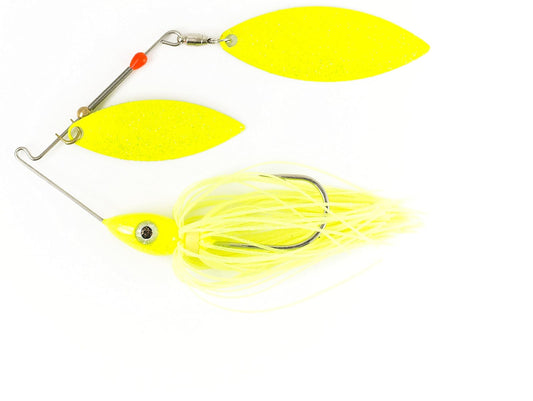 Nichols Lures Pulsator Metal Flake Double Willow Spinnerbait, Chartreuse, 1/2-Ounce