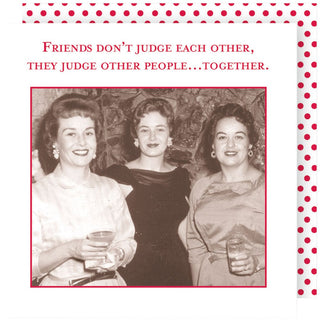 Shannon Martin Girl Designer Disposable Napkin, 5x5, Friends Don't Judge